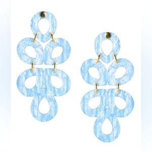 Ginger Acrylic Earring in Blue Shell by Lisi Lerch